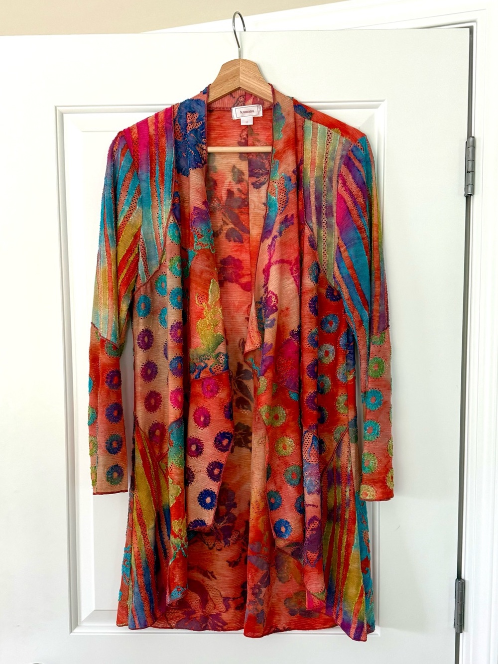 Colorful Open-Front Women's Cardigan Sweater - Multicolor